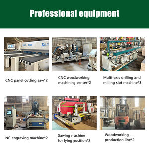 Vitrine en bois massif Armoire de rangement autoportante antique avec portes à calandre Console de buffet de salon pour la décoration intérieure - Product Image 3