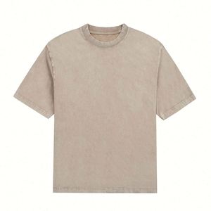 Design Custom Streetwear Oversized 250GSM T Shirt Cotton with Acid Wash <b>Drop</b> Shoulder Retro Casual Style T-Shirt - Product Image 3