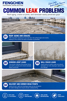 Revêtement imperméable hautement élastique FENGCHEN pour la réparation des fissures des murs extérieurs des toits, peinture protectrice anti-fuite à base d'eau