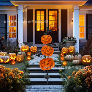 Lumière LED solaire en forme de citrouille pour Halloween, décoration extérieure, 3 têtes, IP65, étanche, décoration de jardin pour fête - Product Image 2