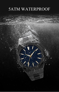 Montre à quartz de luxe <span class=keywords><strong>pour</strong></span> hommes de 42mm, <span class=keywords><strong>lunette</strong></span> givrée brillante et étanche avec cadran étoilé et étoile sombre, montres de guerre OEM de style tendance - Product Image 6