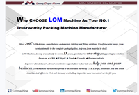 Machine d'emballage automatique verticale LOM Snus Lollipop Ice Cube en plastique pour bonbons