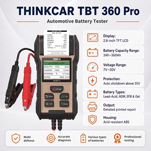 Probador de Baterías Automotrices THINKCAR TBT360PRO 12V 24V con Impresora Integrada, Analizador de CCA, SOH y SOC para Baterías <span class=keywords><strong>AGM</strong></span>, EFB, Plomo-Ácido y Litio - Product Image 1