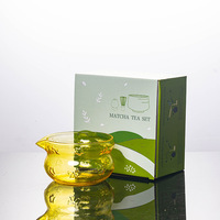 Bol à thé en verre pour matcha de style japonais minimaliste, texture martelée, écologique, qualité alimentaire, résistant à la chaleur, ensemble de thé