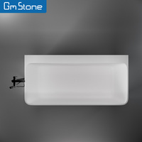 Baignoire de luxe moderne grand format 1,6 m en pierre artificielle avec bain à remous, murale, pour appartement, hôtel, maison