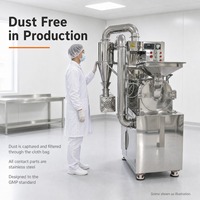 Machine de pulvérisation et de collecte de poussière en acier inoxydable avec disque denté, de 20 à 120 mesh, pour l'industrie alimentaire et chimique