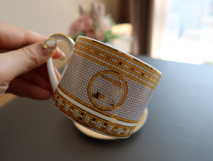 Juegos de vajilla de porcelana de mosaico dorado de lujo nórdico, 4 Uds., juego de vajilla individual al por mayor, caja de regalo - Product Image 4