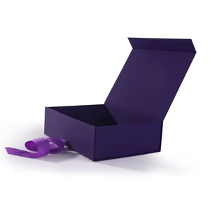 Ruban de boîte cadeau pliable violet mat de luxe personnalisé gaufrage feuille UV avantage-emballage de luxe matériaux recyclés magnétiques - Product Image 3
