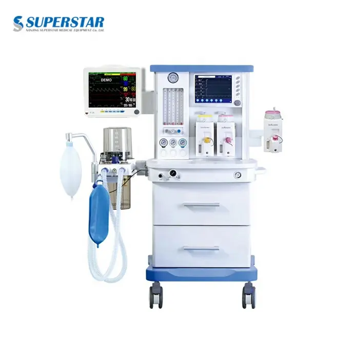 Tıbbi ekipmanlar CE/ISO Onaylı Hastane Acil Kullanım Ile Anestezi Makinesi Fiyat Ventilatör Arabası