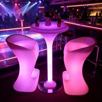 Table de bar LED rechargeable et étanche, table haute lumineuse en plastique PE pour restaurant, bar, salon, hôtel, OEM, sur mesure, vente en gros