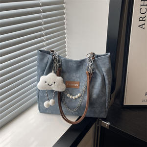 女式大容量包<span class=keywords><strong>2026</strong></span>新款时尚单肩包通勤学生手提包带链条 - Product Image 3