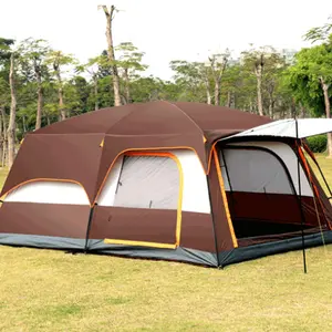 Three Room Multiple Use Polyester Oxford 210D Family Camping Tent 8 Person Big Tent For Event