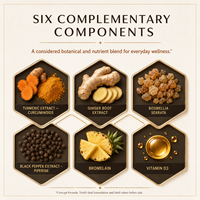 Tetes Kunyit Curcumin dengan Ekstrak Jahe dan Lada Hitam untuk Mendukung Respon Inflamasi yang Sehat Label Pribadi