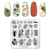 Marque privée OEM & ODM 3 pièces, motif de scènes en acier inoxydable, outil de transfert de peinture à ongles, modèle de plaque d'estampage d'art d'ongle