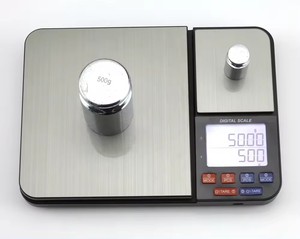 दो स्टेनलेस 5000 ग्राम/0.1 ग्राम 500 ग्राम/0.01 ग्राम स्टील वजनी डबल प्लेटफार्म इलेक्ट्रॉनिक बैलेंस पॉकेट स्केल रसोई खाद्य स्केल - Product Image 2