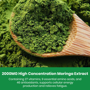 Poudre de feuilles de Moringa biologique OEM/ODM, probiotiques pour le soutien immunitaire des adultes, riches en vitamines, minéraux, antioxydants, santé digestive - Product Image 4