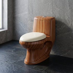 WC monobloc moderne en céramique avec réservoir encastré, siphon en S, blanc, à chasse directe, à poser au sol - Product Image 5