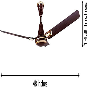 Ventiladores de techo de control mecánico de tres aspas de metal eléctrico de 75 vatios de calidad superior para uso decorativo en el hogar - Product Image 3