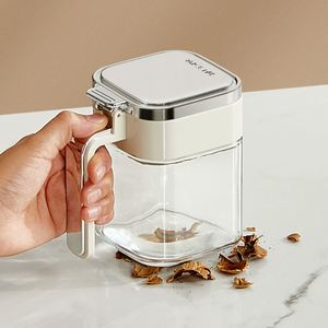 Household Kitchen BBQ Food Seasoning Powder Spices <b>Pot</b> Storage Box 380ml Glass Spice Jars Container With Stainless Steel Lid - Product Image 5