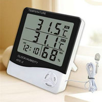 Termometer Sensor pintar layar besar, pengukur suhu dan kelembapan Digital portabel presisi tinggi dalam ruangan/luar ruangan