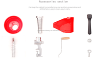 Handmatige tomatenpuree- en sapmachine van aluminium, handmatige fruitpers