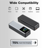Kitway OEM 20000mAh Batterie Externe Li-Polymère 100W Type-C Double Port Chargeur Rapide Écran Intelligent Batterie Externe Portable