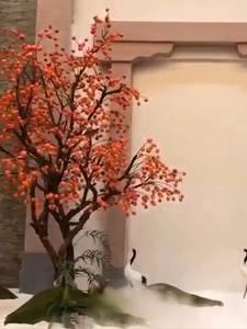 Artificielle Kaki <span class=keywords><strong>Arbre</strong></span> Cour Paysage Hôtel Vitrine Plantes Vertes Intérieur Paysage Décoration Arbres - Product Image 3