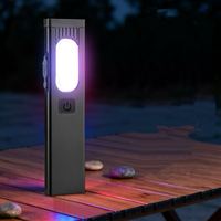 Linterna LED COB de 5W con Base Magnética, Recargable por USB-C, de Aluminio, con 5 Modos, Mini Linterna de Bolsillo, Luz de Trabajo, Destello Rojo y Azul para Camping