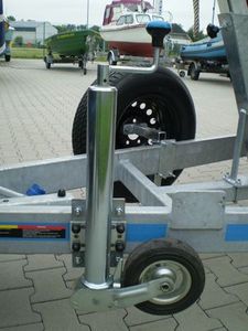 <span class=keywords><strong>Roue</strong></span> de guidage pliable en acier robuste New Era de 60 mm avec pince de fixation, capacité de 300 kg, antirouille, pour utilisation sur remorque - Product Image 4