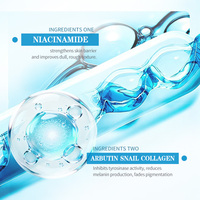 Sérum éclaircissant à la niacinamide OEM, marque privée, arbutine, collagène d'escargot, sérum visage à usage unique