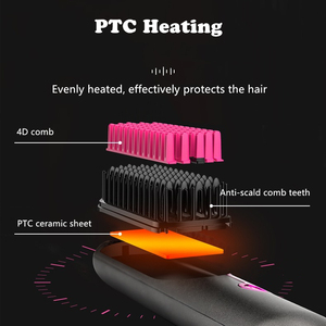 <span class=keywords><strong>Brosse</strong></span> lisseur à <span class=keywords><strong>cheveux</strong></span> portable ionique sans fil électrique et rechargeable Peigne à lisser les <span class=keywords><strong>cheveux</strong></span> sans fil - Product Image 2