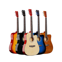 Gitar Akustik Pemula 41-Inci dengan Bodi Jenis-D dari Kayu Basswood Linden untuk Anak-anak dan Dewasa Termasuk Aksesori Gitar