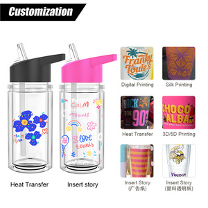 Vaso Tumbler Infantil de 10oz Tipo Globo de Nieve con Orificio Pretaladrado, de Plástico de Doble Pared, Libre de BPA, con Popote Abatible y Tapón - Product Image 6