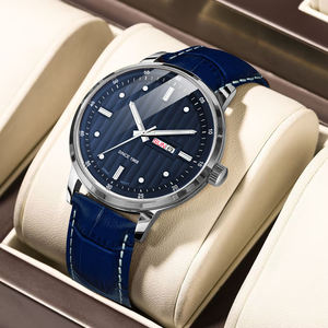 Montre à quartz de luxe pour homme en acier inoxydable, avec cadran à aiguilles en verre minéral, bracelet neuf de 20 mm - Product Image 2