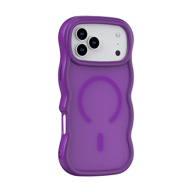 Wave Edge Frosted Skin Feeling Mobile Phone Cover Magnetic TPU+PC Shockproof Phone Case For iPhone 17 Pro