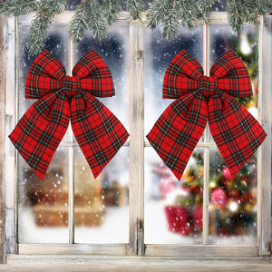 Lazos Navideños a Cuadros, Adornos para Decoración de Interiores, Decoración Navideña, Adornos para Árbol de Navidad - Product Image 2