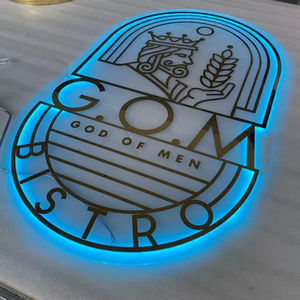 Insegna al Neon 3D in Alluminio Retroilluminata Personalizzata, Nome per Salone <span class=keywords><strong>di</strong></span> Bellezza o Barbiere, Impermeabile IP65, Pannello Decorativo Illuminato a LED - Product Image 1