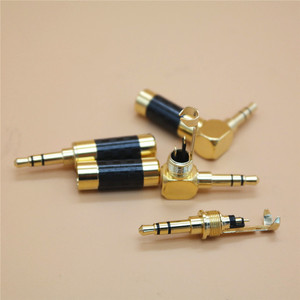Carbon Fiber Gold Plated 3.5mm Headphone Plug With Clip Straight Male Connector For MP3 Headphones - Product Image 3