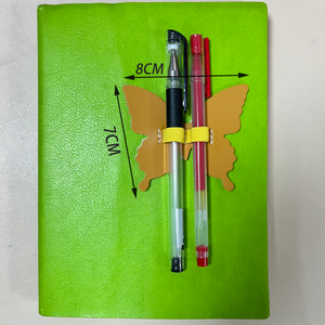 Vente chaude Papillon En Forme De <span class=keywords><strong>Bande</strong></span> Élastique Stylo Clip Autocollant Auto-adhésif En <span class=keywords><strong>Cuir</strong></span> Stylo Boucle Titulaire pour Livre Tablette et Ordinateur Portable - Product Image 6