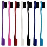 Outils de cheveux personnalisés en gros perruque de dentelle brosse à cheveux de bébé Pintail peigne à sourcils double face 3 en 1 brosse de contrôle des bords avec logo