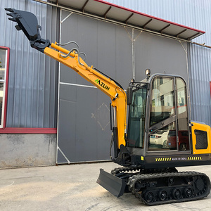 Mini-excavatrice sur chenilles AZLIN jaune de 3,5 tonnes, compacte, avec bras hydraulique et système de chenilles - Product Image 2