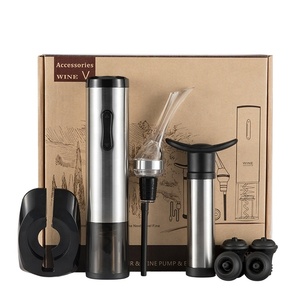 Electric Saver Box Manufacturer Premium Wine Accessories Gift Set Pourer Electric Wine Opener Saver Pump And Stoppers In Paper Gift Box