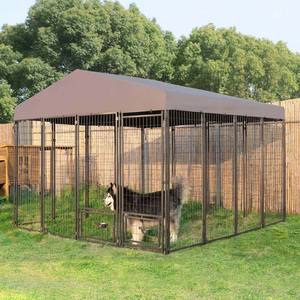 8*4 * 5ft nhiệm vụ nặng nề lớn chó ngoài trời cũi thú cưng playpen chó nhà Hàn lưới bảng điều khiển với mái nhà với hàng rào chó không thấm nước - Product Image 3