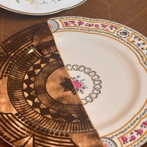 Plato de Cena de Porcelana Fina Italiana, China y Occidental de Lujo Ligero, con Color Subesmaltado, 27.5cm, Empaque en Caja de Regalo - Product Image 3