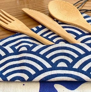 Vente chaude 6PCS Naturel Réutilisable Couverts De Cuisson Bambou Ustensiles Voyage Couverts Ensemble Comprend Bambou Réutilisable Cuillère <span class=keywords><strong>Fourchette</strong></span> <span class=keywords><strong>Couteau</strong></span> - Product Image 5