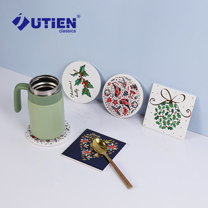 Jutien Good Quality Absorbent Ceramic <strong>Coasters</strong> Cup <strong>Coasters</strong> with Cork Sublimation Customized Stone Ceramic <strong>Coaster</strong> <strong>for</strong> <strong>Drinks</strong> - Product Image 3