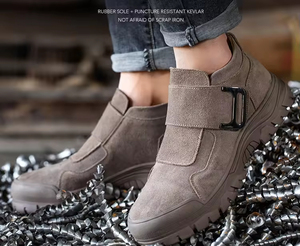 Botas de trabajo resistentes al desgaste para obras de construcción, ropa de trabajo, zapatos deportivos impermeables y antideslizantes para senderismo para hombres - Product Image 4