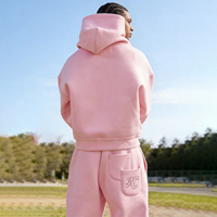 Sweat à capuche en coton premium épais 450 g/m² en molleton bouclette coupe oversize avec impression de logo personnalisé, appliqués et broderies