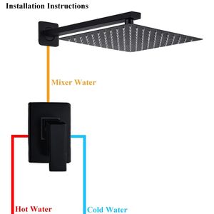Ensemble <span class=keywords><strong>de</strong></span> robinets <span class=keywords><strong>de</strong></span> douche pour salle <span class=keywords><strong>de</strong></span> bain noir mat en gros OEM&ODM 8/10/12/<span class=keywords><strong>16</strong></span> pouces, ensemble <span class=keywords><strong>de</strong></span> douche blanc, robinet mural noir en laiton pour salle <span class=keywords><strong>de</strong></span> bain - Product Image 3