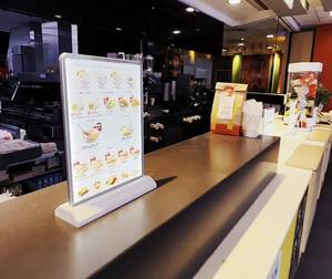 A4 boyutu çift taraflı LED masa üstü Poster çerçevesi şarj edilebilir masaüstü aydınlatma menü standı reklam için çift taraflı tabela - Product Image 1